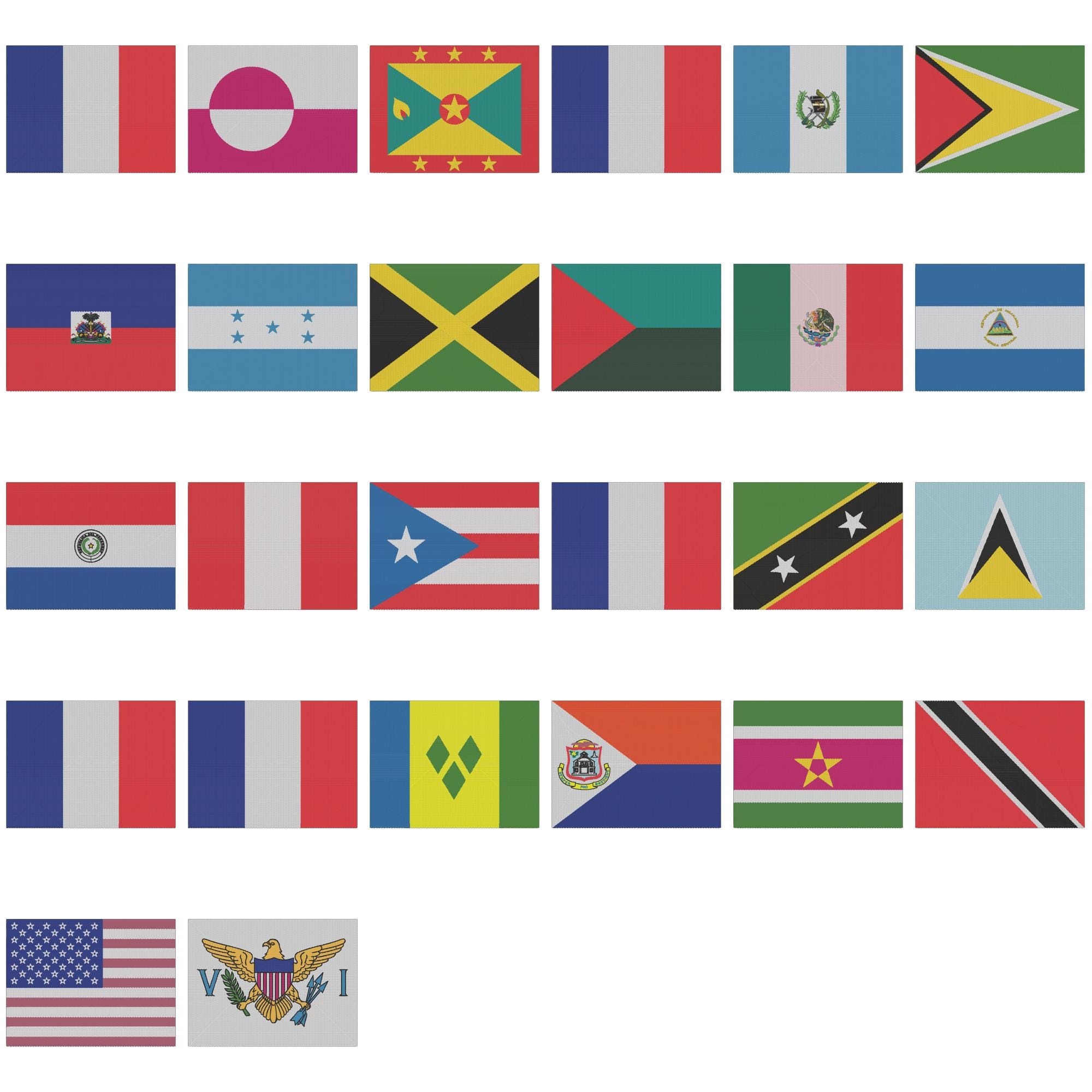 231 World Country Flags Embroidery Designs Pack | Countries PES DST EXP ...