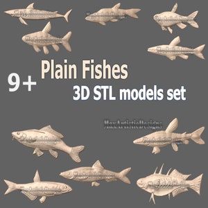 9+ Plain Fish bas relief stl models for cnc router 3d printer machines - Download