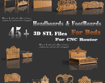 45+ bed headboards & footboards 3d stl files for cnc routers engraving files - Download