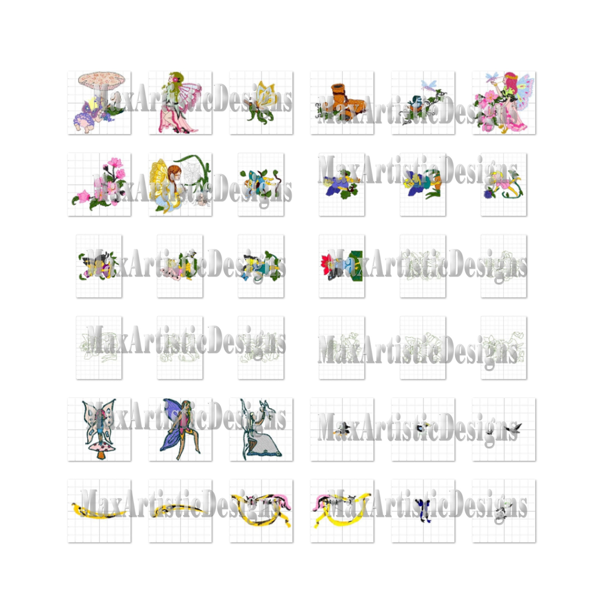 360+ Fairy Patterns for Embroidery Machine in Pes Jef Format - Download ...