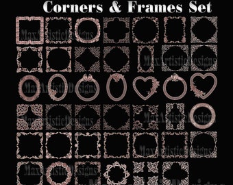 40 pieces 3d stl corners & frames models set for cnc artcam relief printer -Download