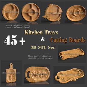 45+ 3d stl kitchen serving Trays and cutting boards for 3d stl printers and cnc routers - Digital Download