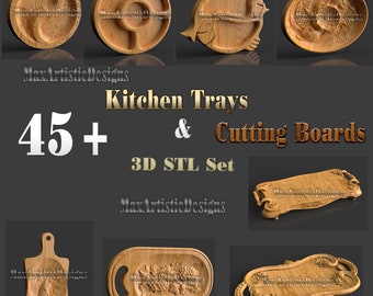 45+ Kitchen Tray & Cutting Board 3D STL designs for CNC Router 3d printer - Download