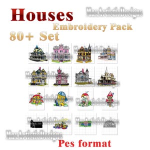 80+ Hausstickmaschinen-Schnittmuster viele Stile im PES-Format als Download