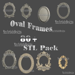 80+ oval frames set stl 3d models for cnc router Easel artcam engraver carving -Download
