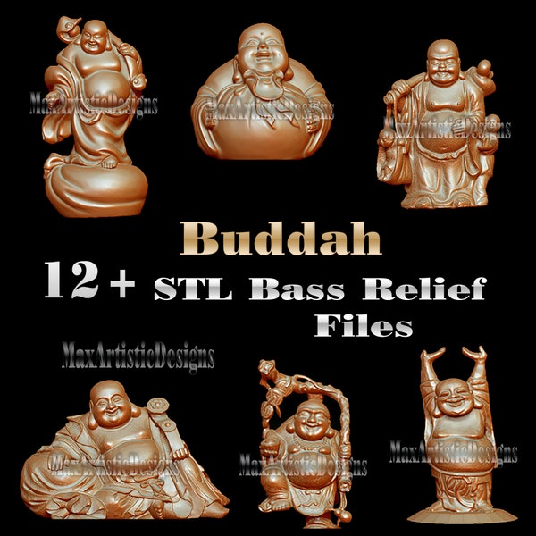 12+ Buddha Statues 3D STL designs set for 3d printers - Download