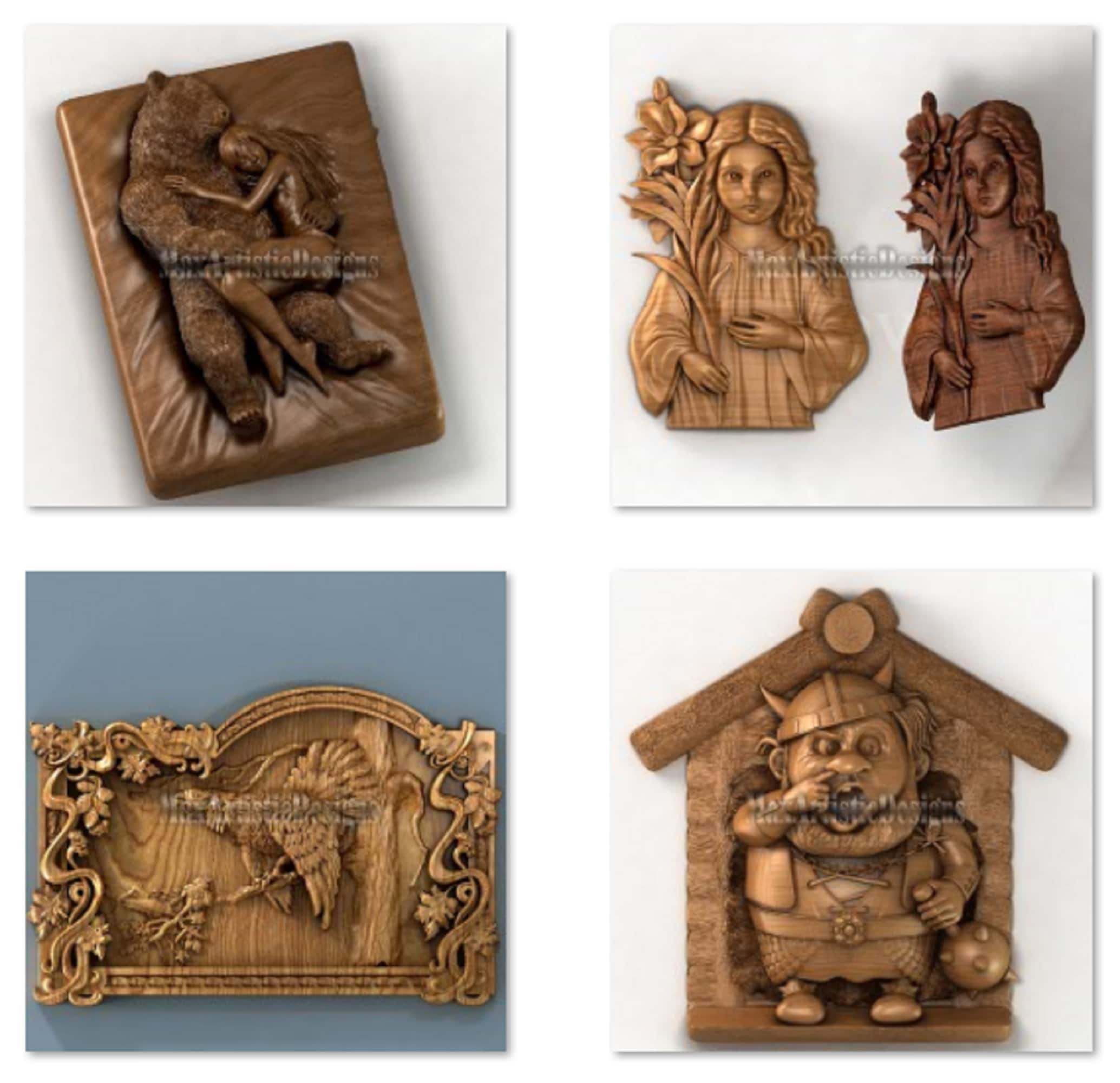 39 3d Stl Bas Relief Panels Set III Engraving Files for Cnc Router ...