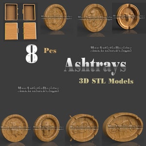 7+ 3d stl ashtrays for cigarrettes. for 3d stl printers and cnc router machines - Digital download