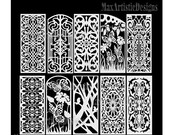 10 cnc vector dxf-cdr decor doors panels for plasma laser router cut -ai art file -tested -Download