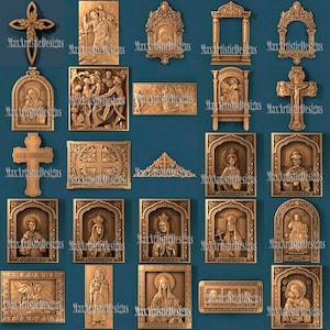 3d stl models 200+ pcs religion angels catalocism set for cnc router machines  -Download