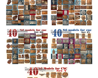 3d stl files 200+ pieces basrelief super set for metal work cnc router artcam Easel -Download
