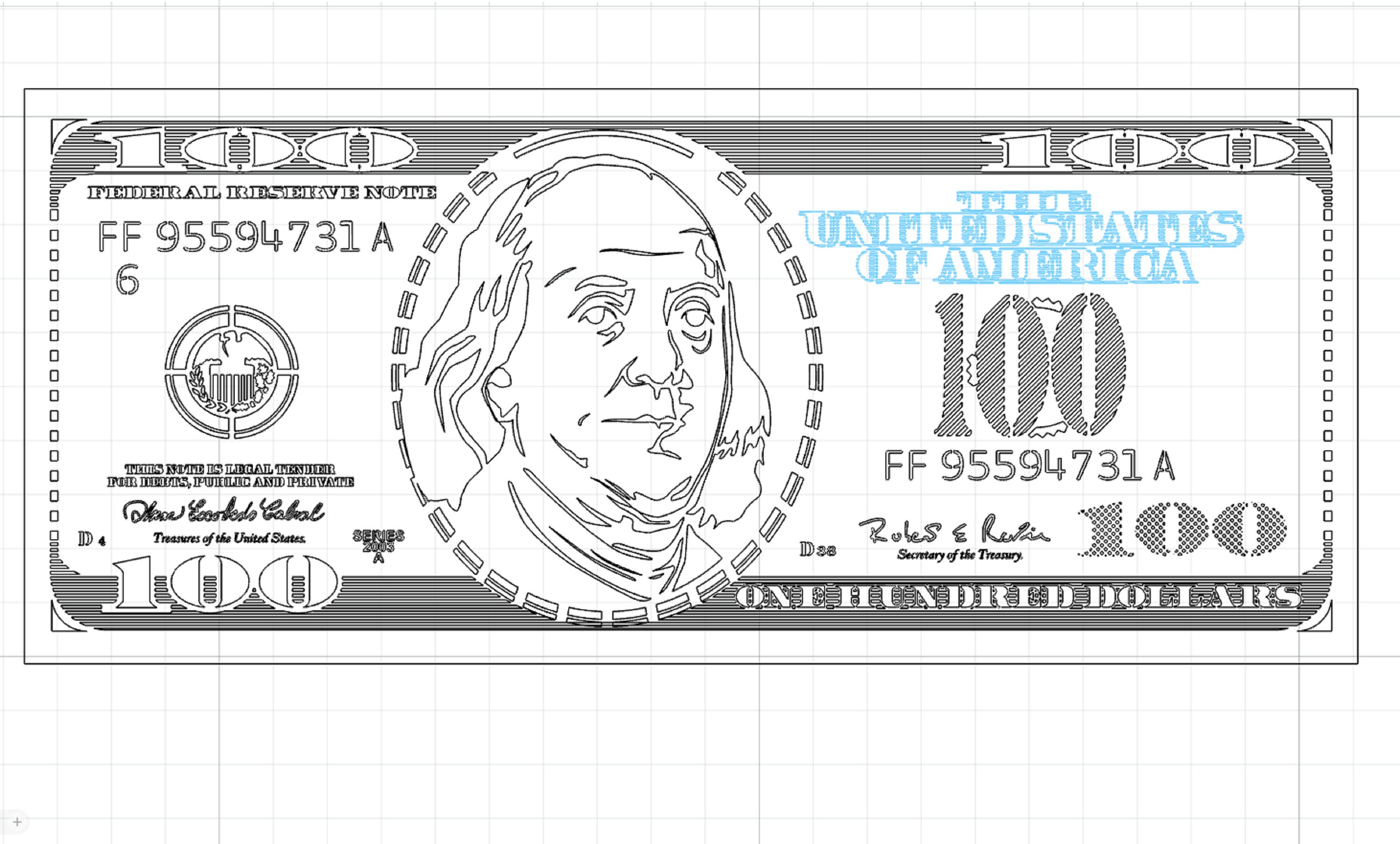 Hundred Dollar Bill Coloring Page - Il Fullxfull.4905786056 I7ba