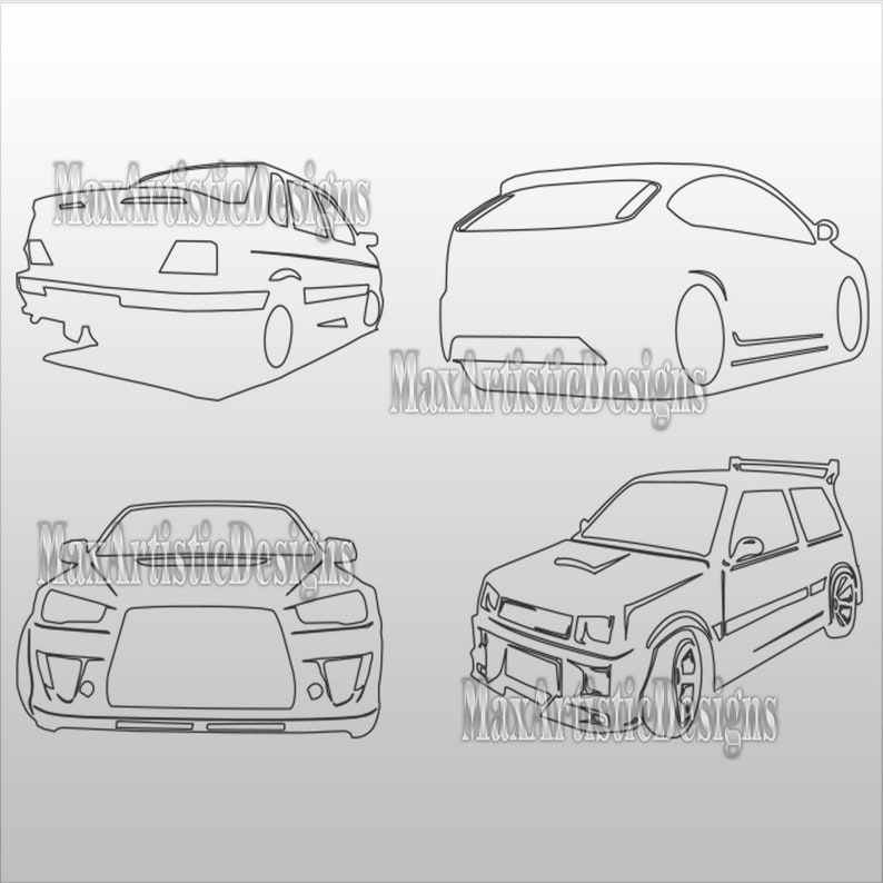 Cars Models Cdr Dxf Files for Cnc Laser Cut, Plasma Router, Laser ...