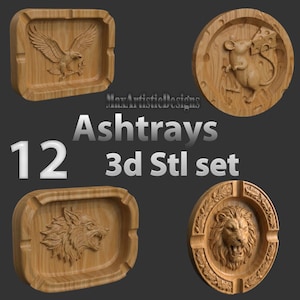 Más de 11 ceniceros para cigarrillos (archivos STL para impresoras 3D y routers CNC) - Descargar