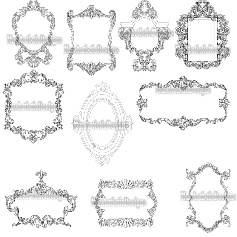 35 Wooden Mirror Frame Laser Cut Vectors DXF for CNC Plasma Etsy