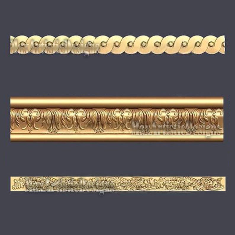 27 Horizontal Frieze 3D STL Models for CNC Carving Decor - Download image 4
