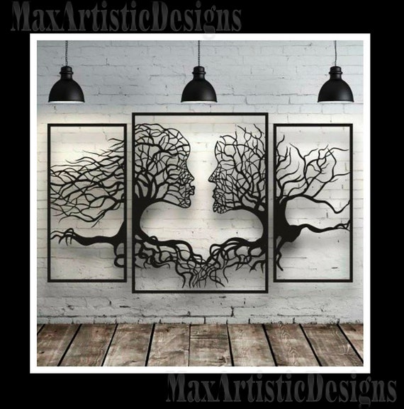 man woman life tree wall decor file dxf svg cdr for laser cut- Download