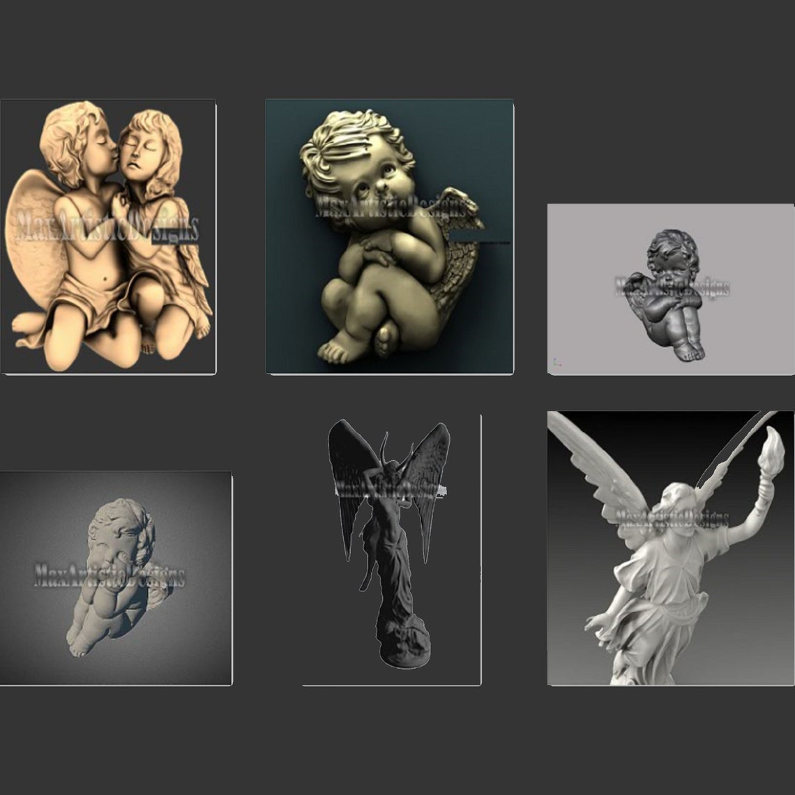 17 3d Stl Angels Designs Engraving Models for Cnc Router - Etsy