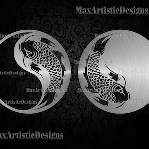 fish two layers dxf ai cdr file for cnc plasma router laser cut vector -Download