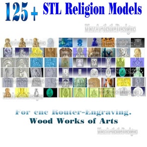 125+  stl religion pack medallions icons for cnc in stl file format for cnc carving files -Download