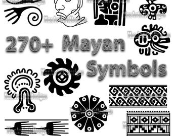 Más de 270 vectores SVG de símbolos mayas para máquinas de corte láser - Set de decoración - Descargar