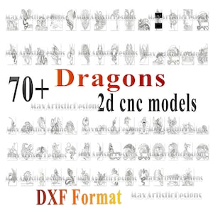 70+ Drachen 2d cnc Dateien für CNC-Fräser/Laser geschnitten im dxf-Dateiformat - Download