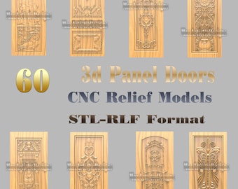 60 archivos STL 3D de puertas de madera - Diseños para grabado con fresadora CNC - Descarga