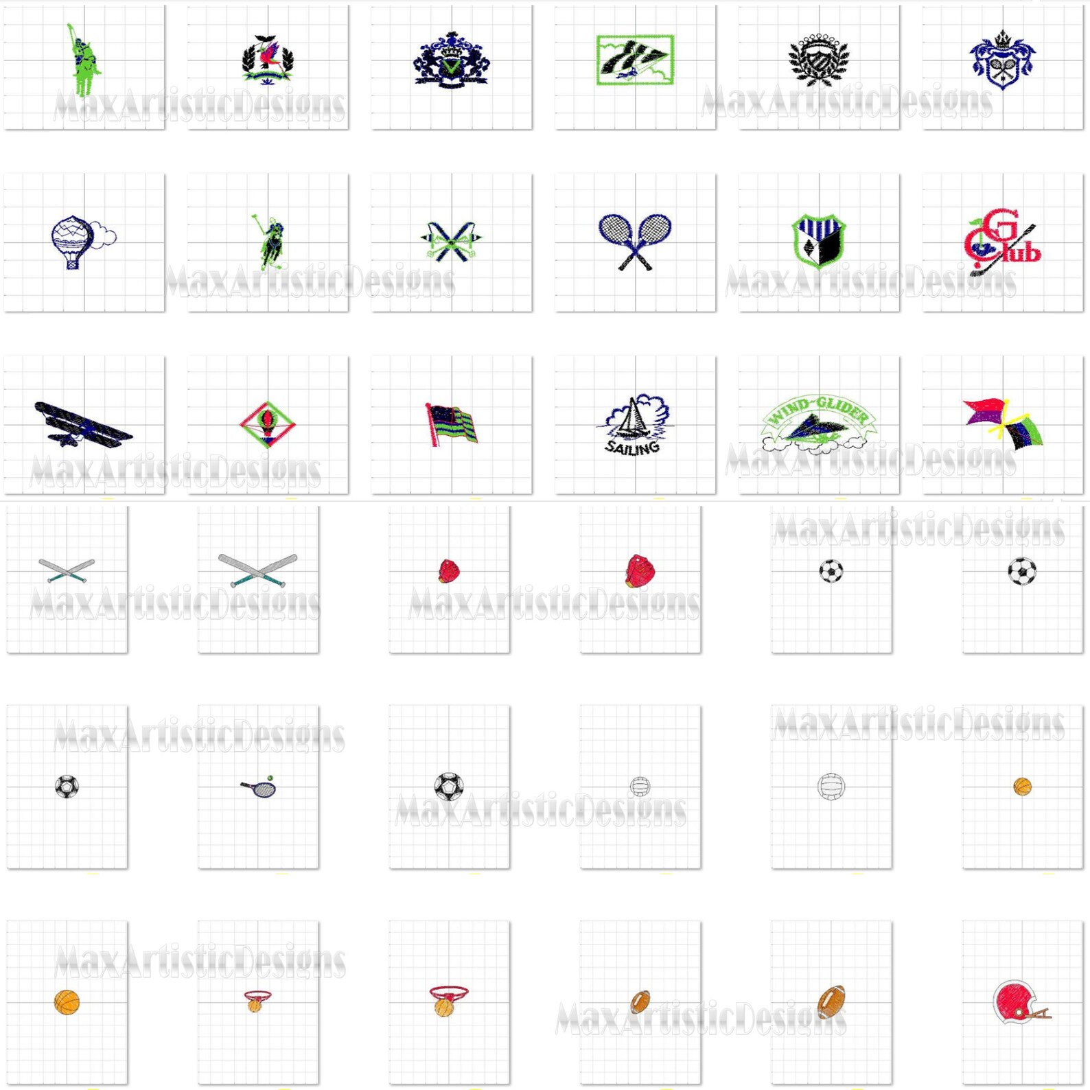 730 Sports Embroidery Patterns Kit in Pes Format for All Etsy