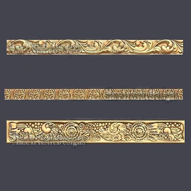 27 Horizontal Frieze 3D STL Models for CNC Carving Decor - Download image 6