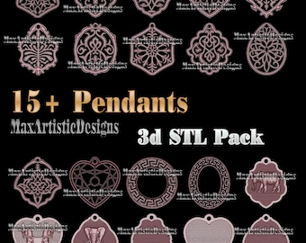15+ PENDANT Earrings 3d stl models collection for 3d printer Cnc router machines - Download