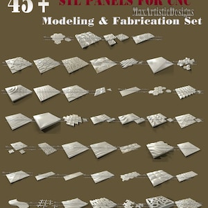 40 + pcs fabrication panels 3d stl models set for cnc router 3d printers artcam Easel -Download