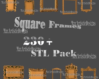 stl 3d models 235+ pieces square frames set for cnc router aspire artcam engraver carving -Download