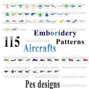 115+ modelli di ricamo di aerei, jet e aerei per macchine da ricamo - formato pes download digitale