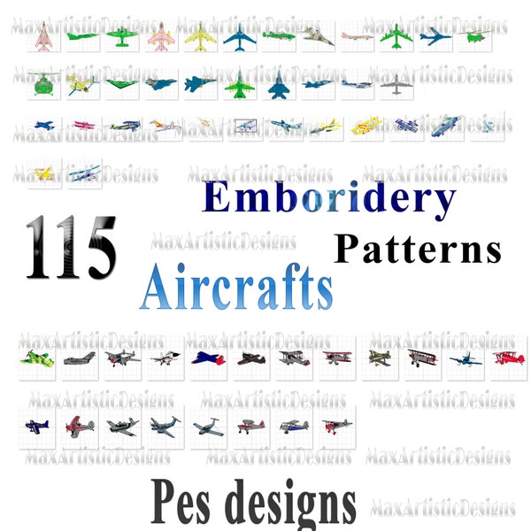 115+ aircraft airplanes jets embroidery patterns for embroidery machine - pes format digital download