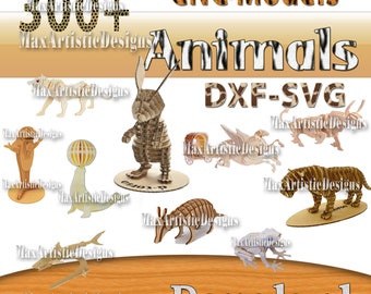 Plus de 300 animaux découpés au laser, vecteur dxf svg dwg cnc fichiers 3D, routeur cnc pantographe-télécharger