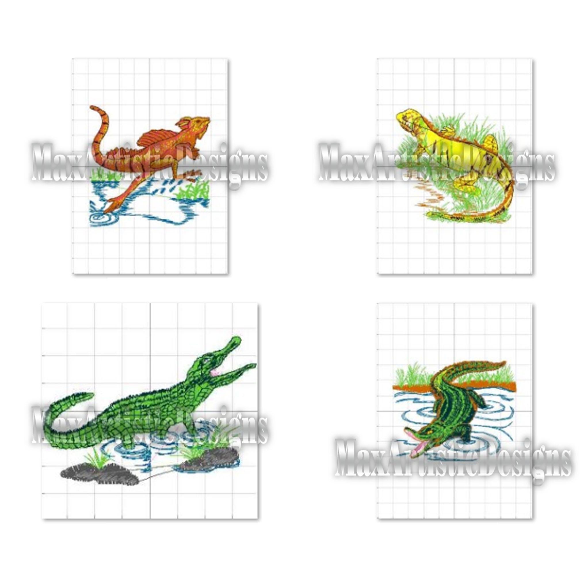 40+ Reptiles Embroidery Designs - Pes Embroidery Patterns - Download - Etsy