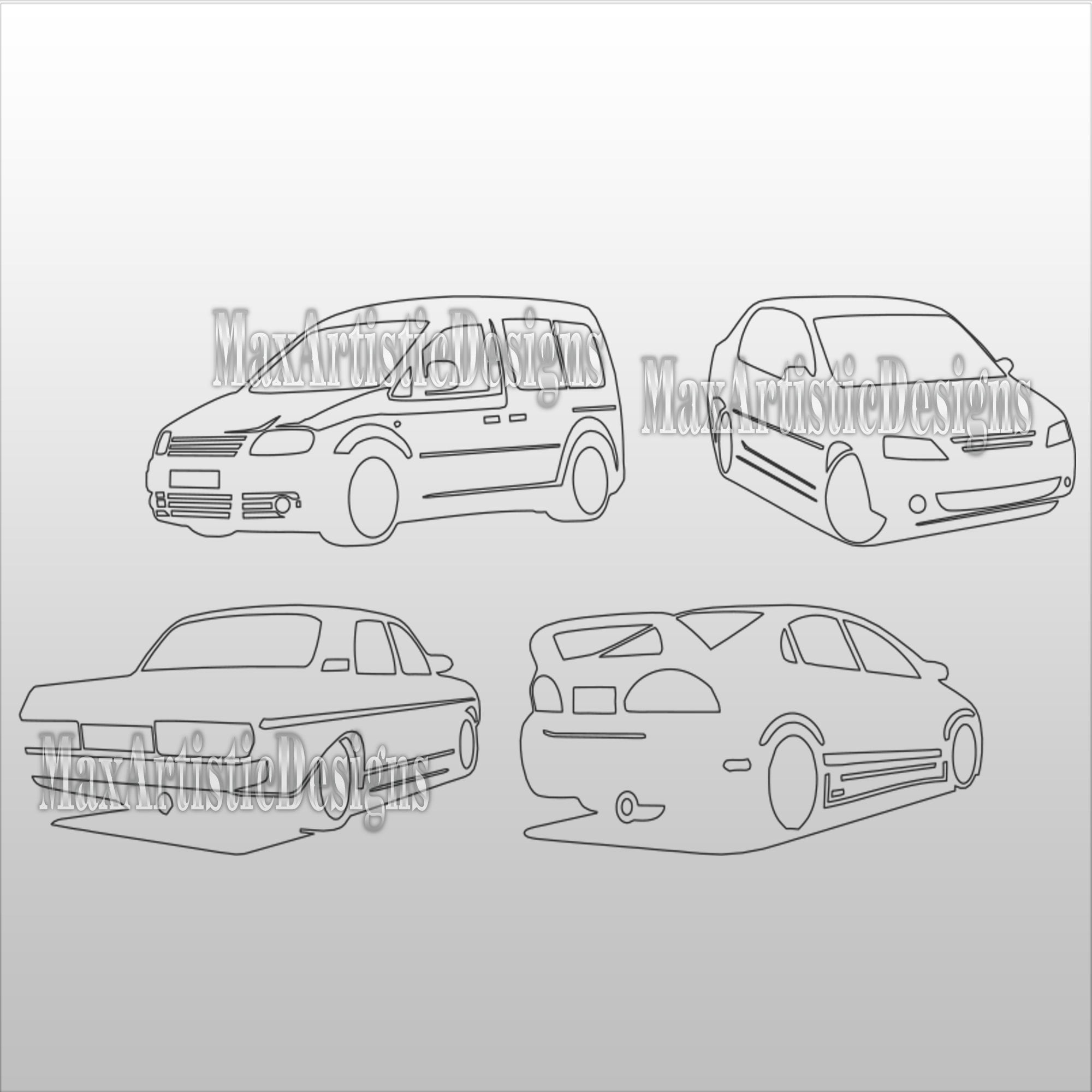 Cars Models Cdr Dxf Files for Cnc Laser Cut, Plasma Router, Laser ...