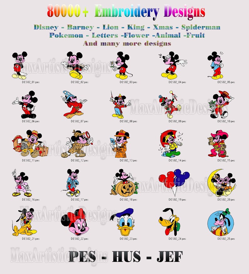 embroidery design patterns disneychristmaspokemon and many more mega pack 80000 Download