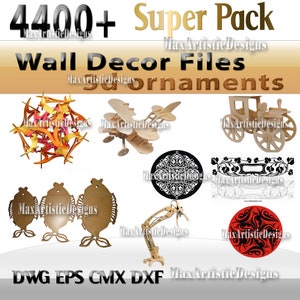 4000+ Home decor 3d 2d vectors set dxf dwg eps cdr pantograph for cnc laser cut router -Download