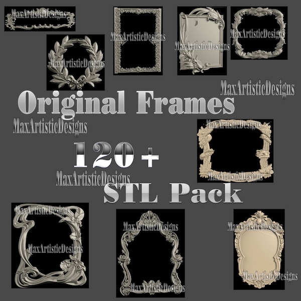 stl 3d models 120+ pieces original frames set for cnc router aspire artcam engraver carving -Download