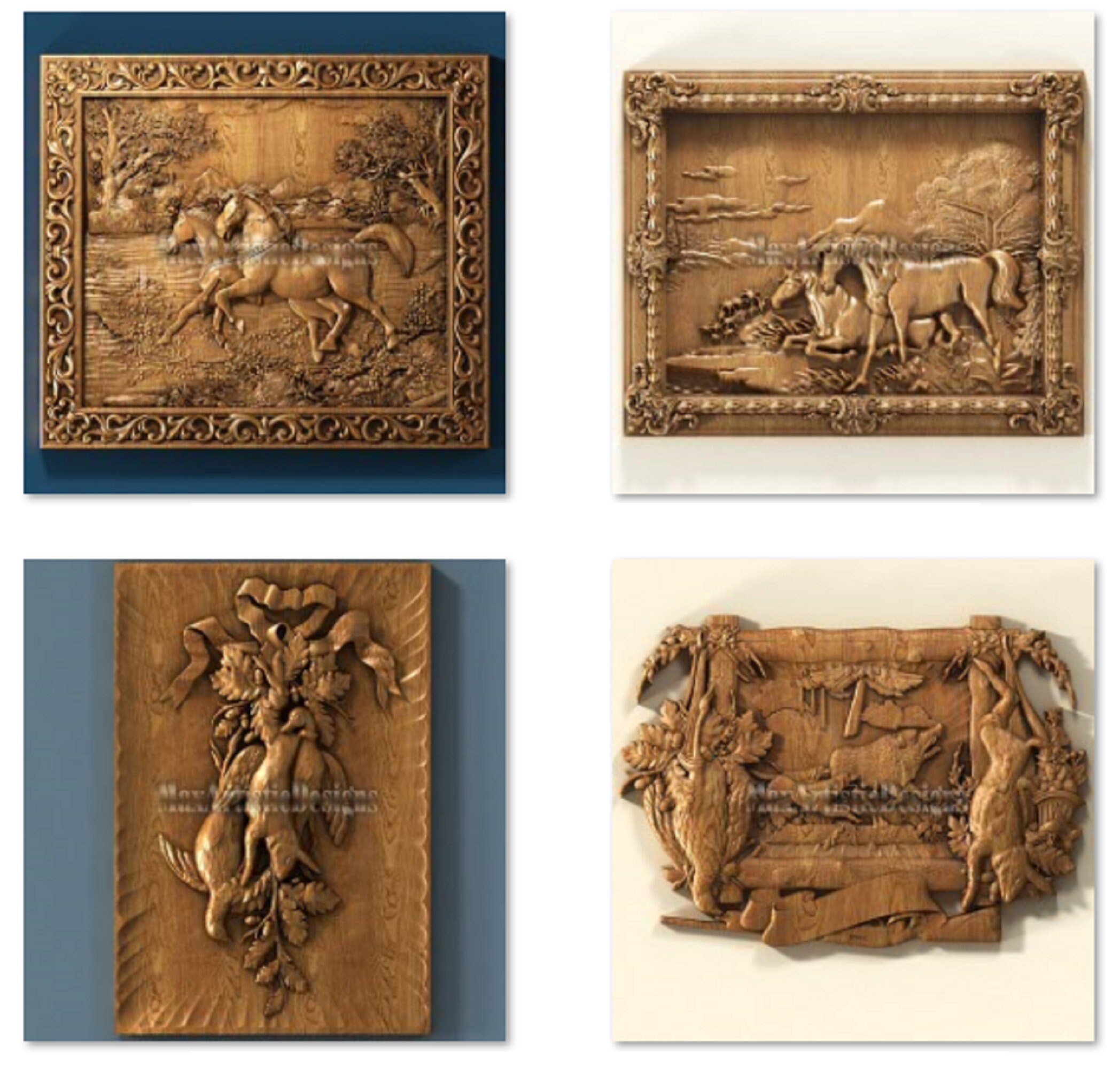 39 3d Stl Bas Relief Panels Set III Engraving Files for Cnc Router ...