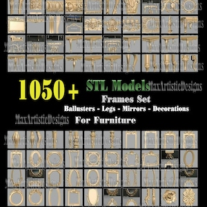 1050+ Furniture STL Models Pack: CNC Router & 3D Printing (Downloadable Files 18GB+)
