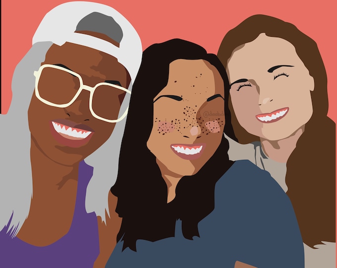 Featured listing image: CUSTOM MINIMAL ILLUSTRATION | portrait illustration