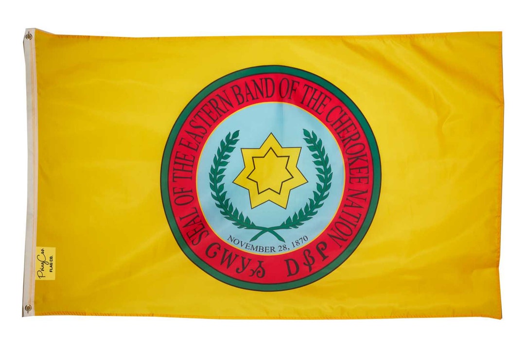 Eastern Band Cherokee Large Flag 3x5ft Banner Native American NC Tribe