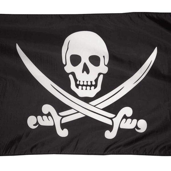 PringCor Pirate Jack Rackham Banner Flag 3x5ft Boat Dorm Man Cave Nautical Skull