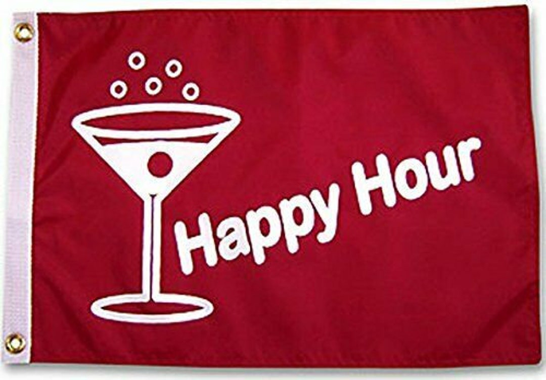 Happy Hour Martini Red Flag Banner 3x5ft Indoor Outdoor Bar Etsy