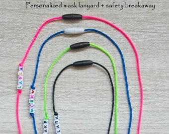 Kids Personalized Mask Lanyard, Breakaway Safety Clasp