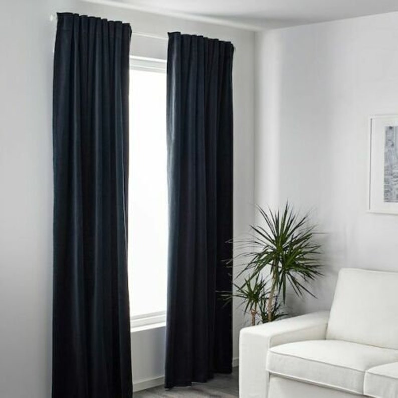 IKEA SANELA Velvet Curtains 55x118 Room Darkening 2 Etsy
