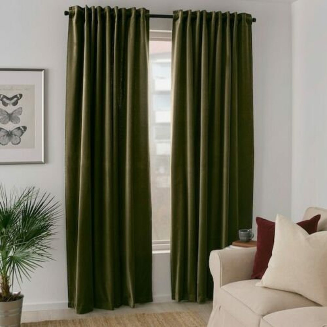 IKEA SANELA Velvet Curtains Room Darkening 55x98 2 Etsy