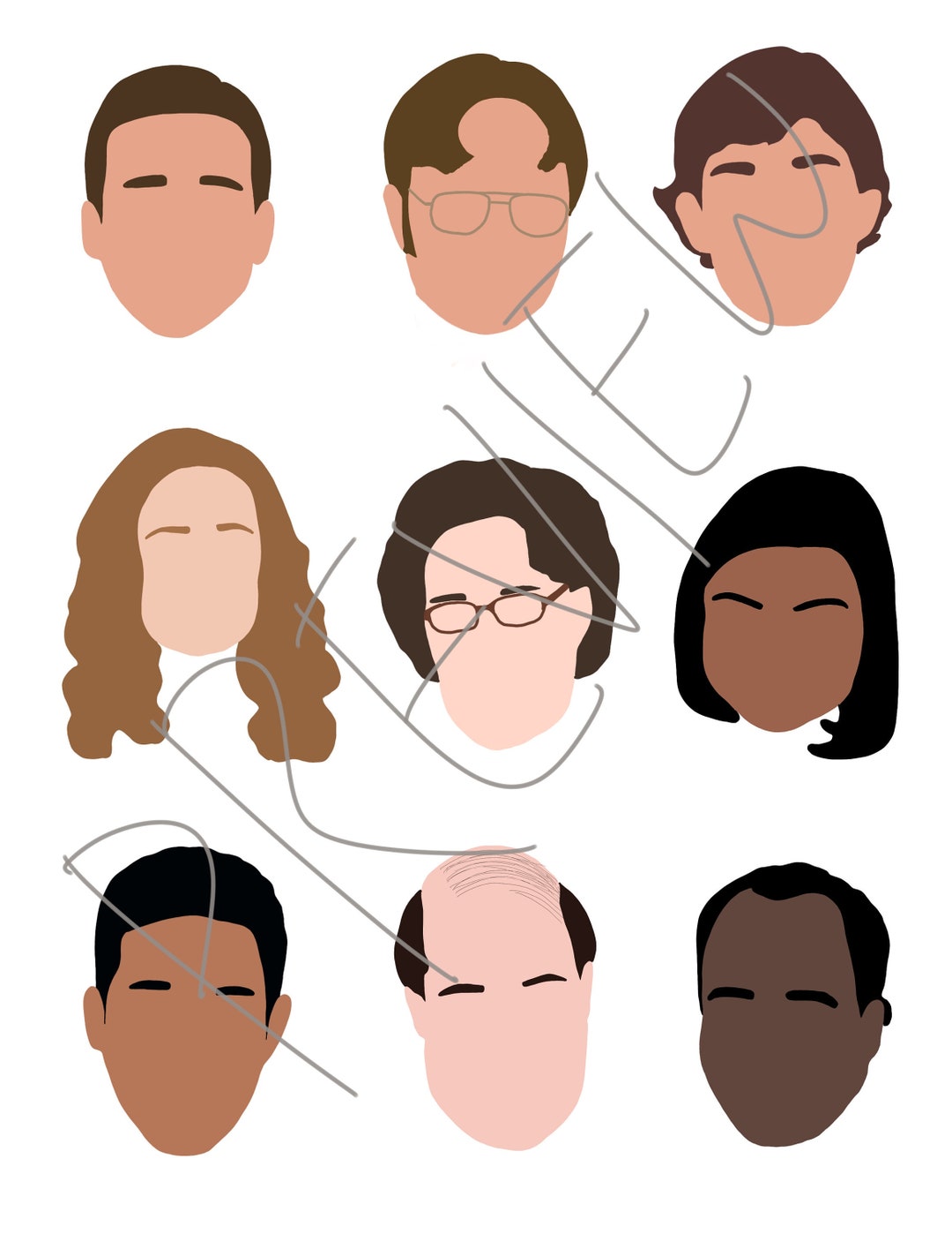 The Office Characters Digital Download Stickers - Etsy
